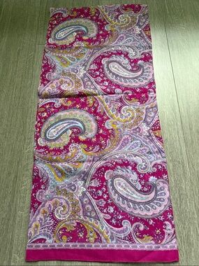 Vintage Tie Rack Art of the Scarf Oblong Scarf Etro-Style Paisley 60x13